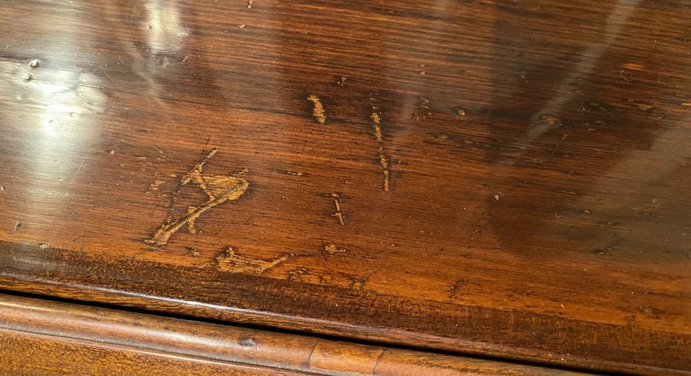 18th c Massachusetts Fall Front Desk in Mahogany