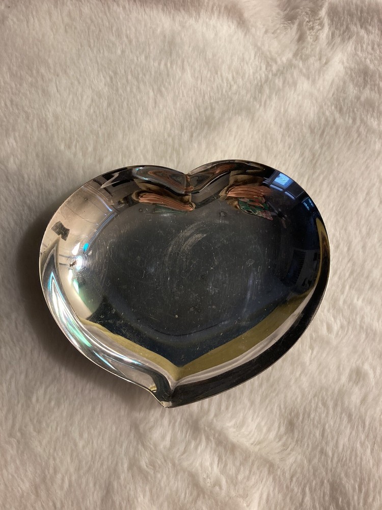 Webster Co Silver Plate 5” Heart Trinket Plate (E2)