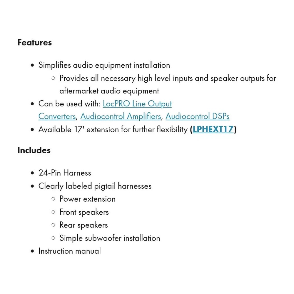 PAC Amplifier Integration Solution for Select 2016-2023 Honda LPHHD04+LPA-E.4