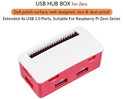USB HUB HAT Board with ABS Case Box for Raspberry Pi Zero 2W/2WH/Zero,