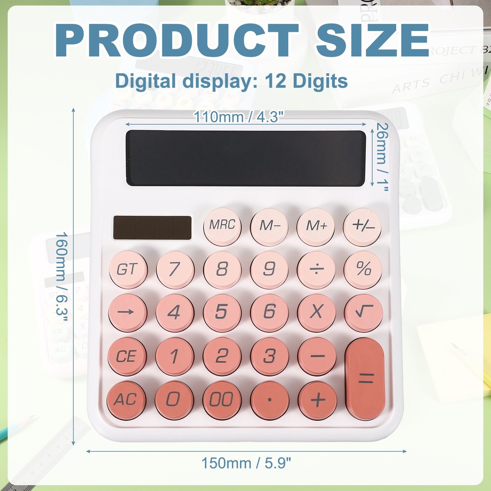 Cute Calculator Desk Calculator Basic Big Button, Gradient Red