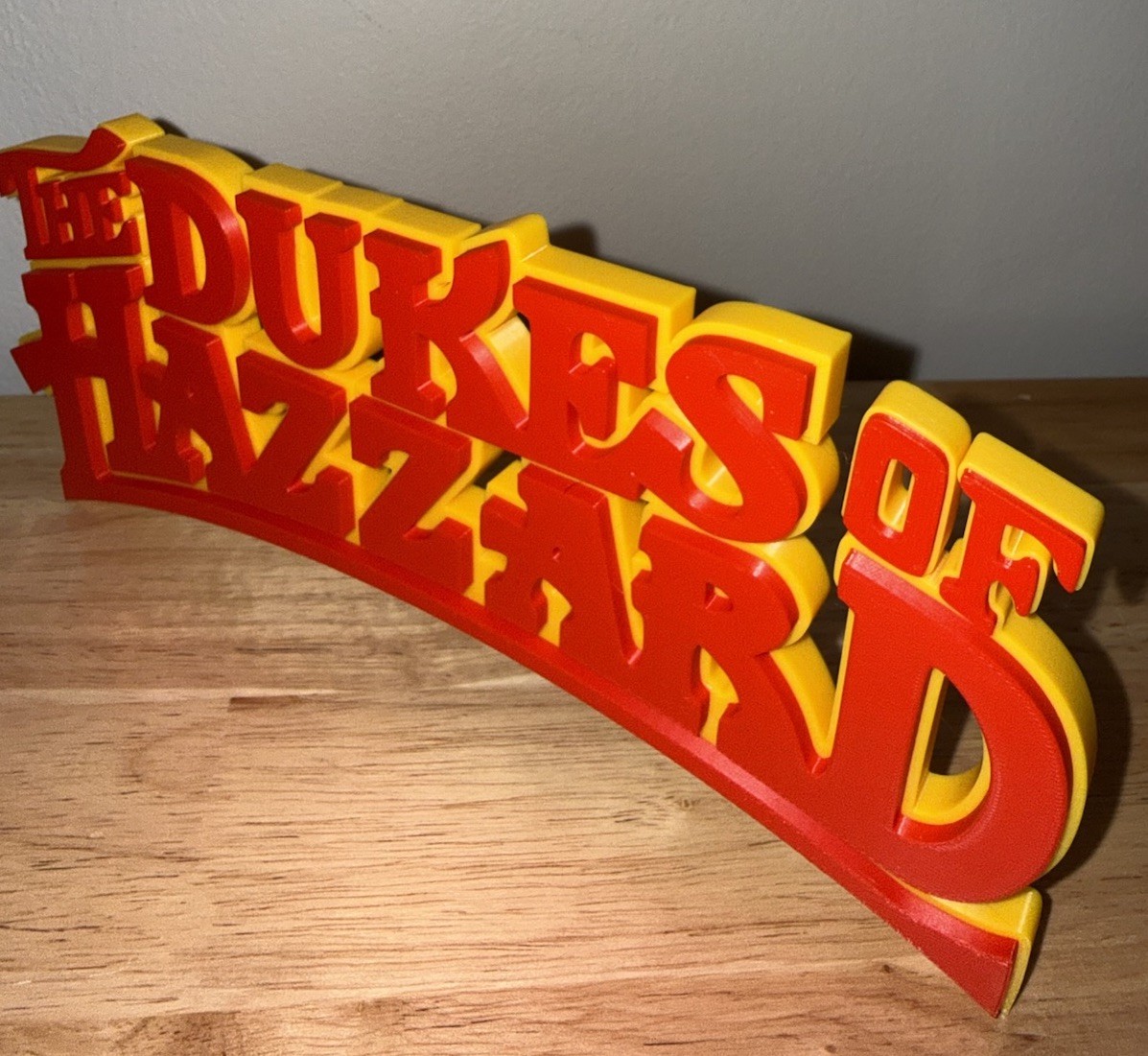 Dukes Of Hazzard 3D logo sign shelf Art wall display Tv Show Gift Red/yellow