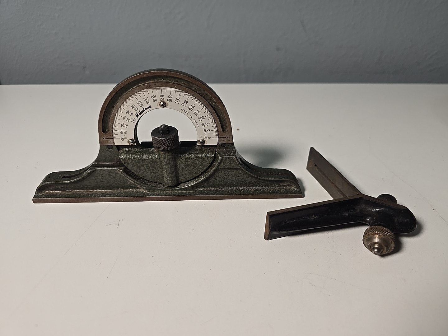 Vintage Mitutoyo 180-301 Combination Protractor Head Machinist Tools
