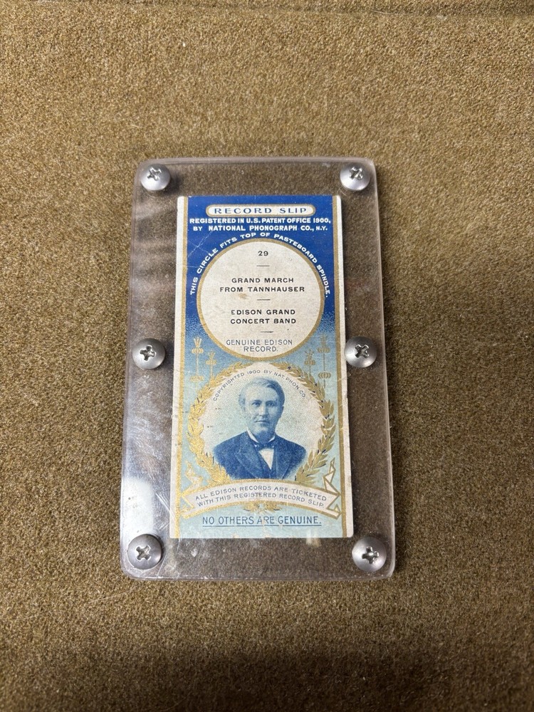 Antique Thomas Edison Phonogram Record Slip