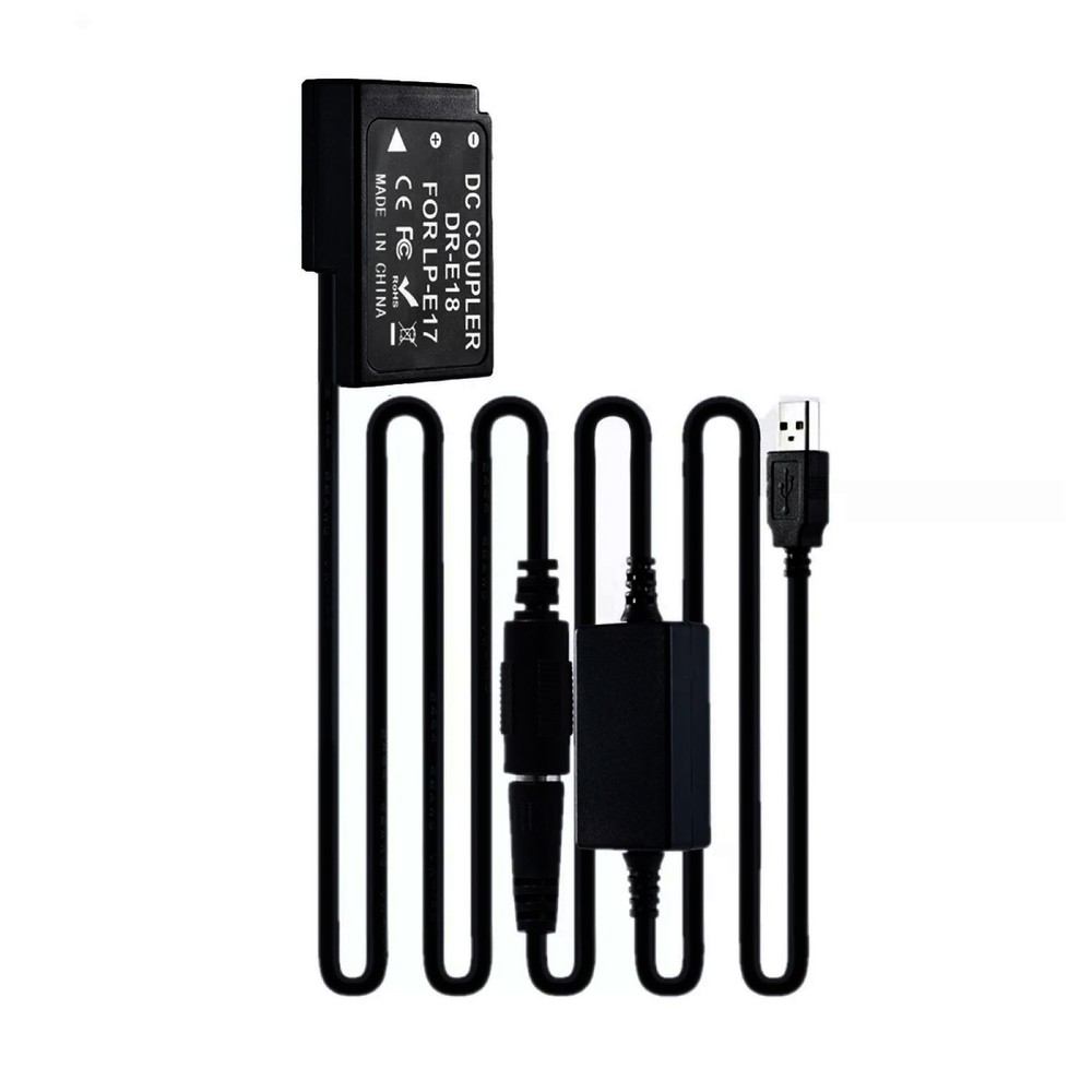 DR-E18 DC Coupler LP-E17 Dummy Battery+USB Power Cable For Canon EOS RP 77D 800D