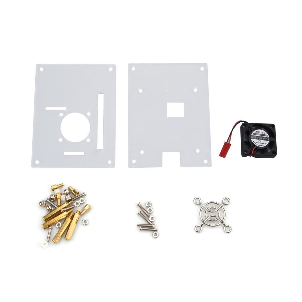 Arcylic Clear Case Shell Cooling Fan Heatsink For Raspberry Pi 3/2 Model B/B+
