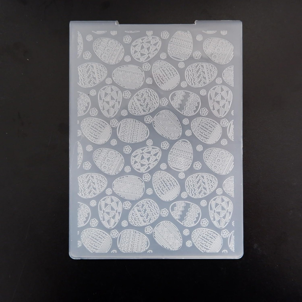Easter Eggs Background Plastic Embossing Folders for Card Making Spring Eggs Emb