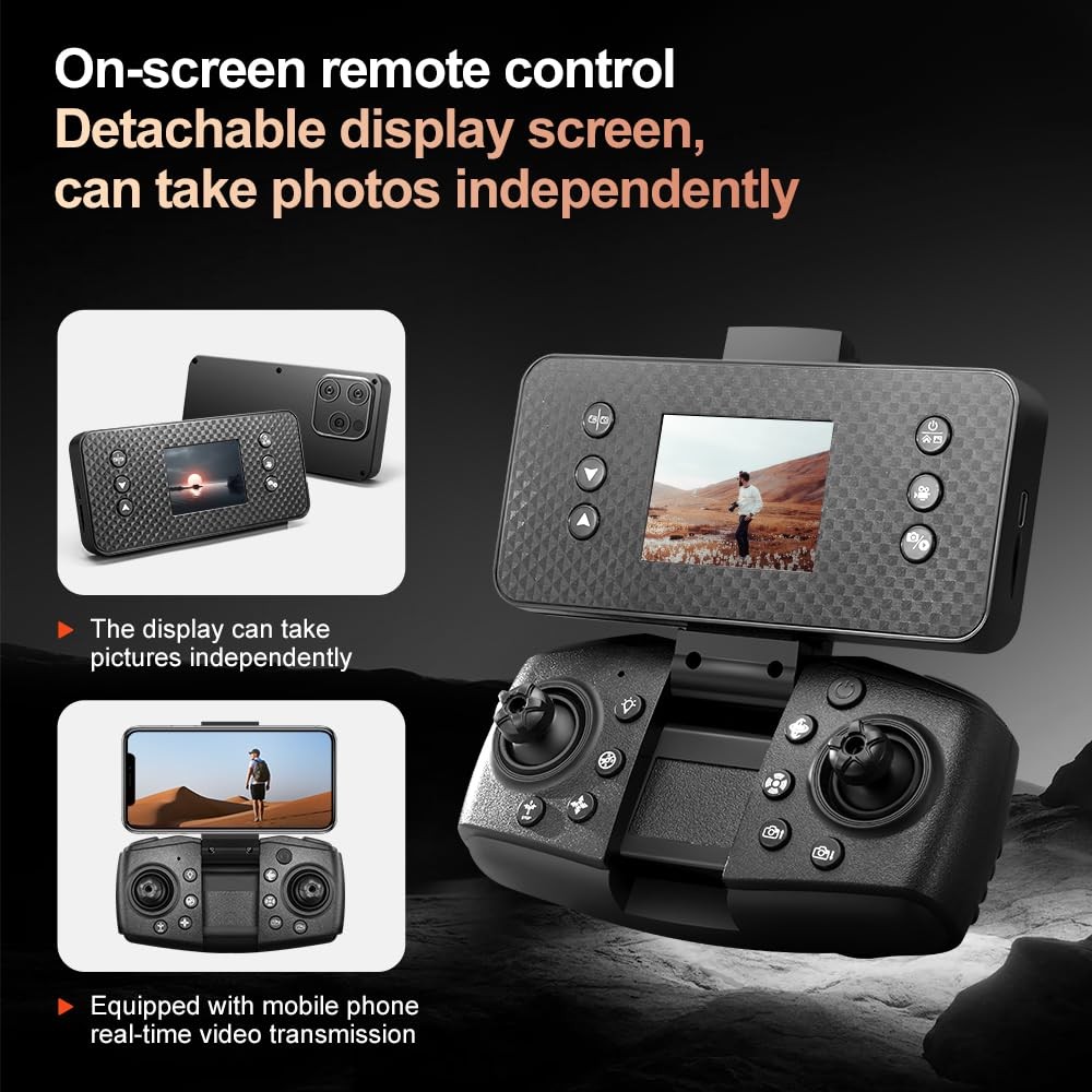 elecci A22 Drone with Screen Controller SD card, 2 2 batteries