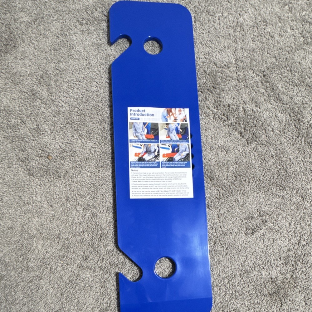 Blue Plastic Transfer Board with Handle Mobility Aid for Patient Transfer