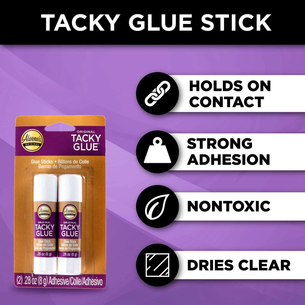 Tacky Glue Sticks, White, 2Pk