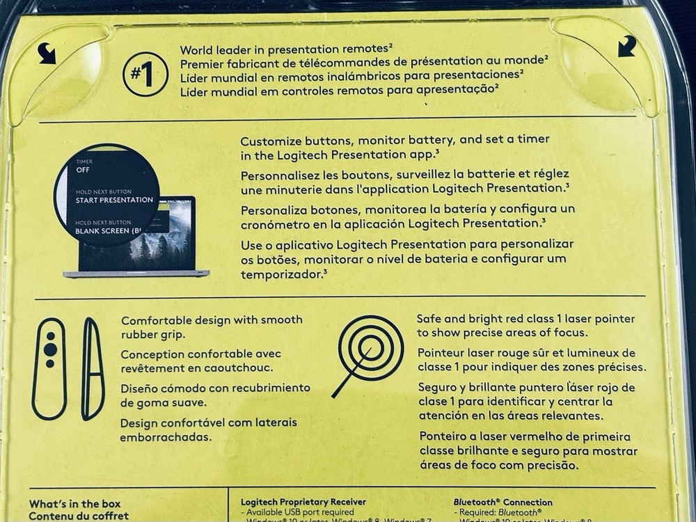 AUTHENTIC LOGITECH R500s LASER WIRELESS PRESENTATION REMOTE #910-006518 NEW