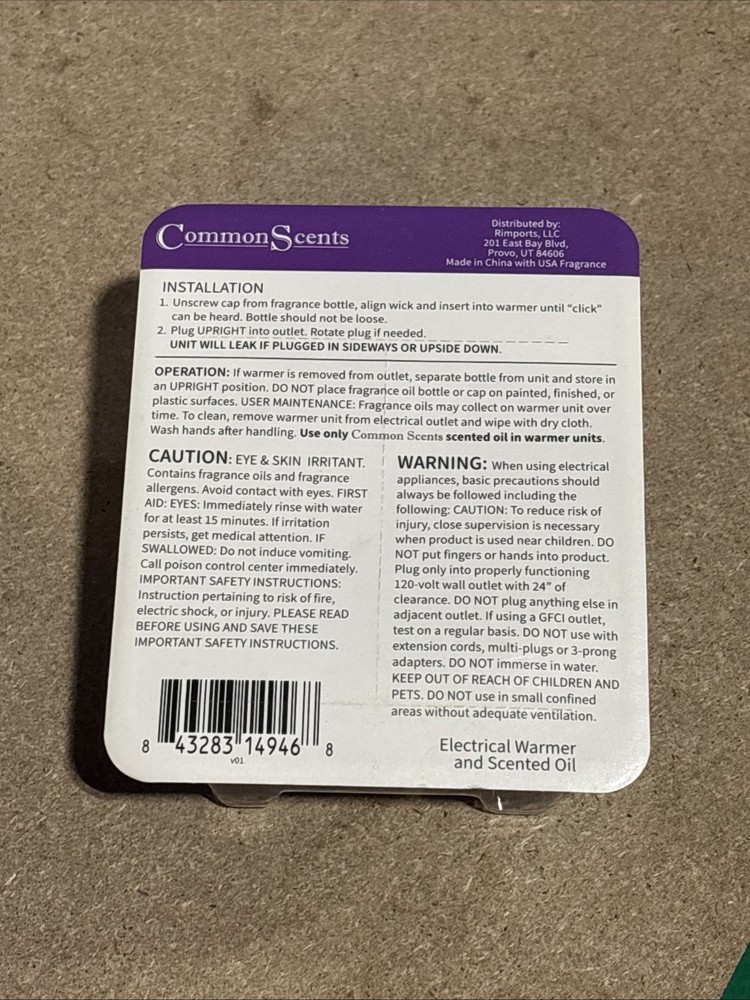Common Scents Plug-In Essential Oils Diffuser Set + 3 Refills Lavender Blossom