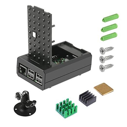for Raspberry Pi 4B Case Supporting Camera Installation with black-pi 3/4