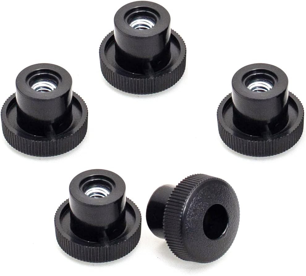POWERTEC 5 Pack 5/16"-18 Round Knobs, Threaded Clamping Knobs for T Track & Tabl