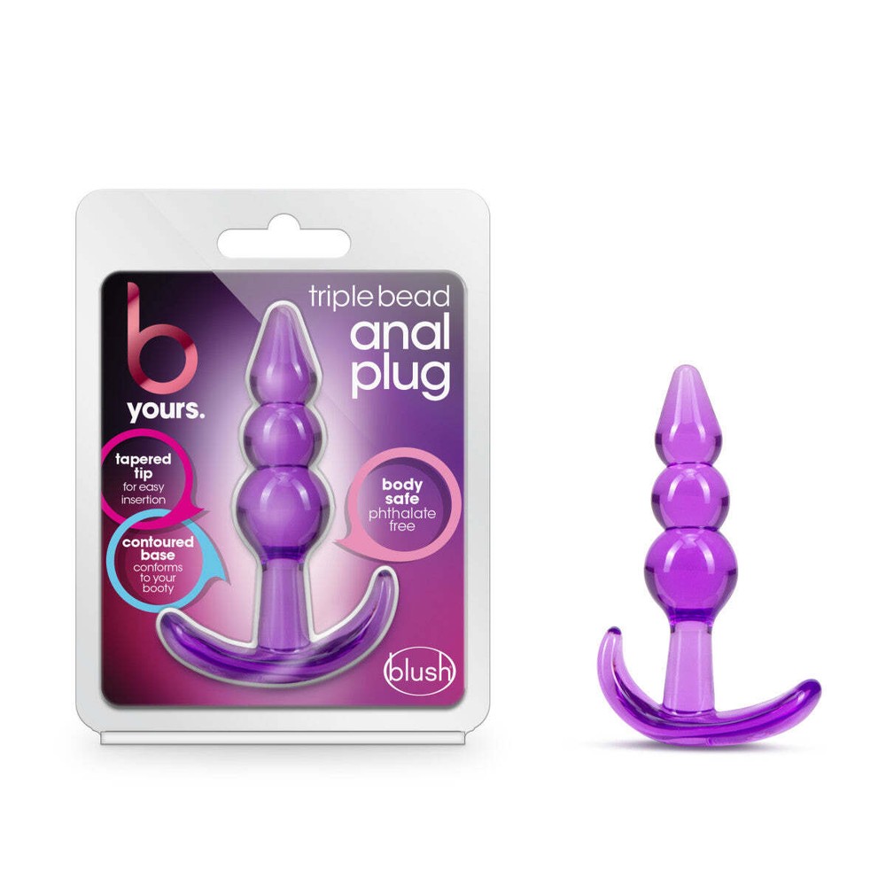Blush B Yours -Triple Beaded See Through Soft Flexible Easy Insertion Butt Plug