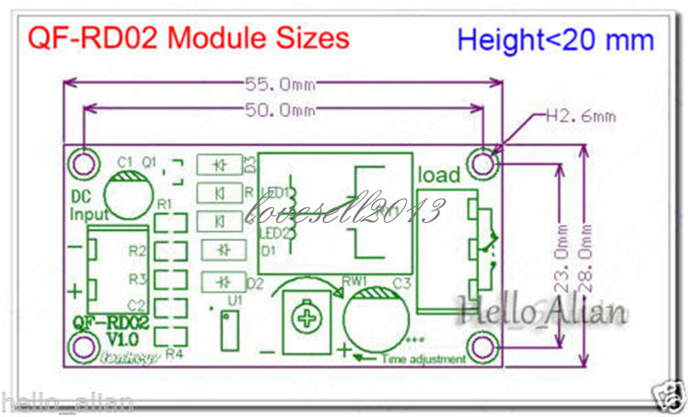DC 12V 0-60 Second Adjustable Delay Time Turn off Switch NE555 Timer Relay