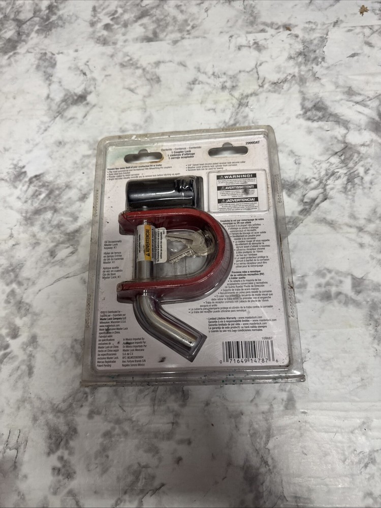 Master Lock Fifth Wheel/King Pin Coupler Latch & Receiver Lock -- 2999DAT