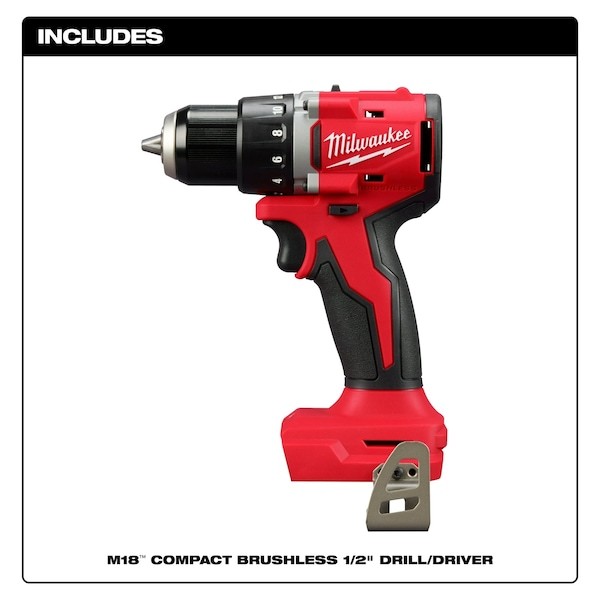 Milwaukee Tool 3601-20 M18 Compact Brushless 1/2" Drill/Driver