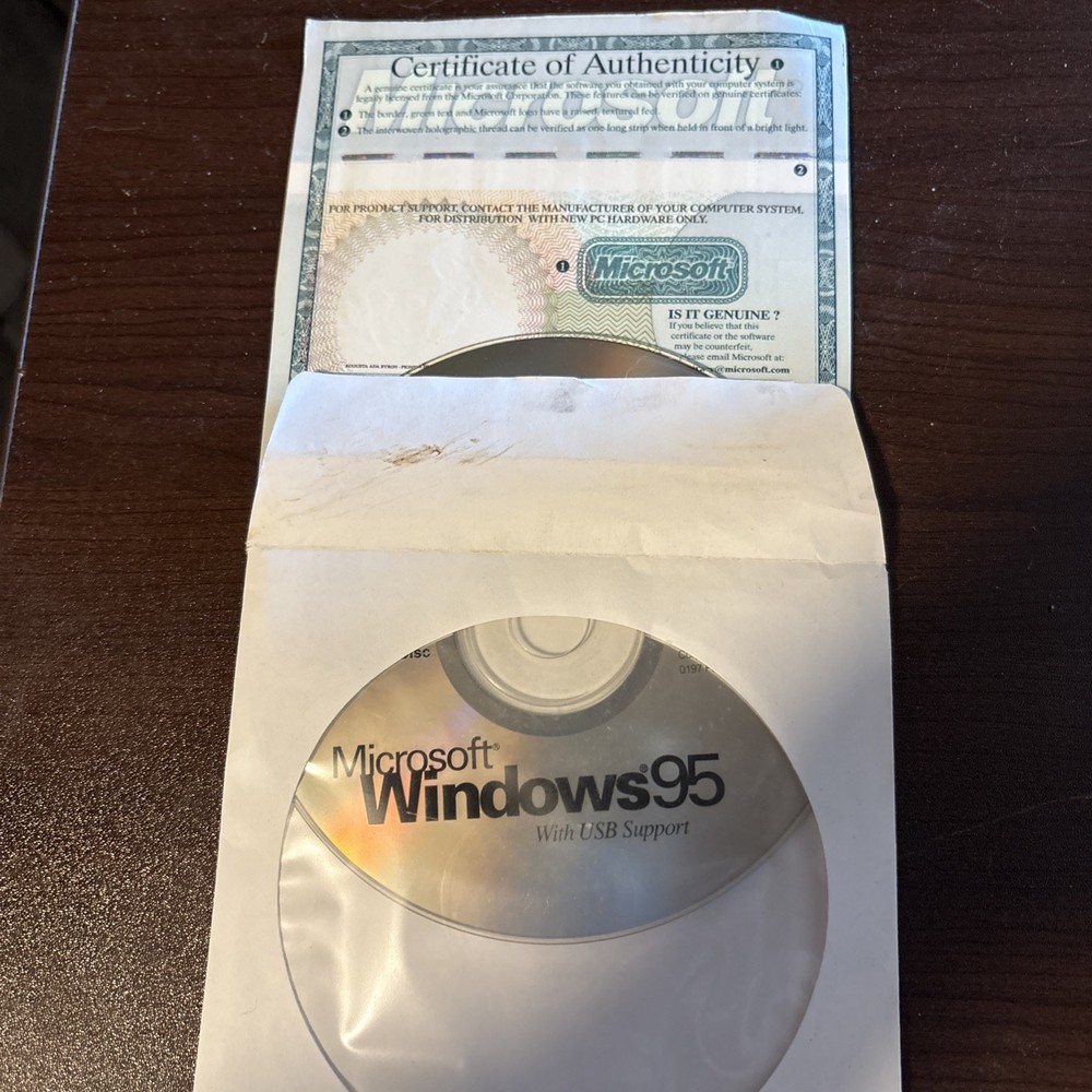 Vintage Microsoft Windows 95 with COA