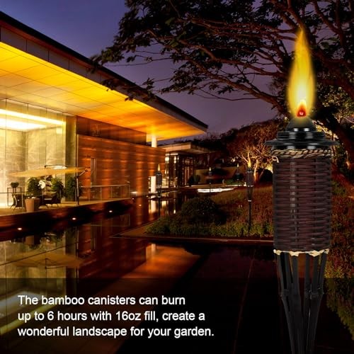 16oz Torch Replacement Canisters, Bamboo Lantern Refillable Torches, 16OZ-6PCS