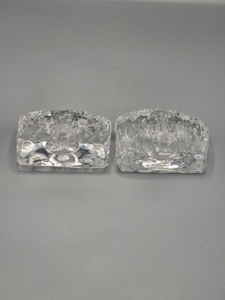 MCM Clear Ice Teardrop Bookends