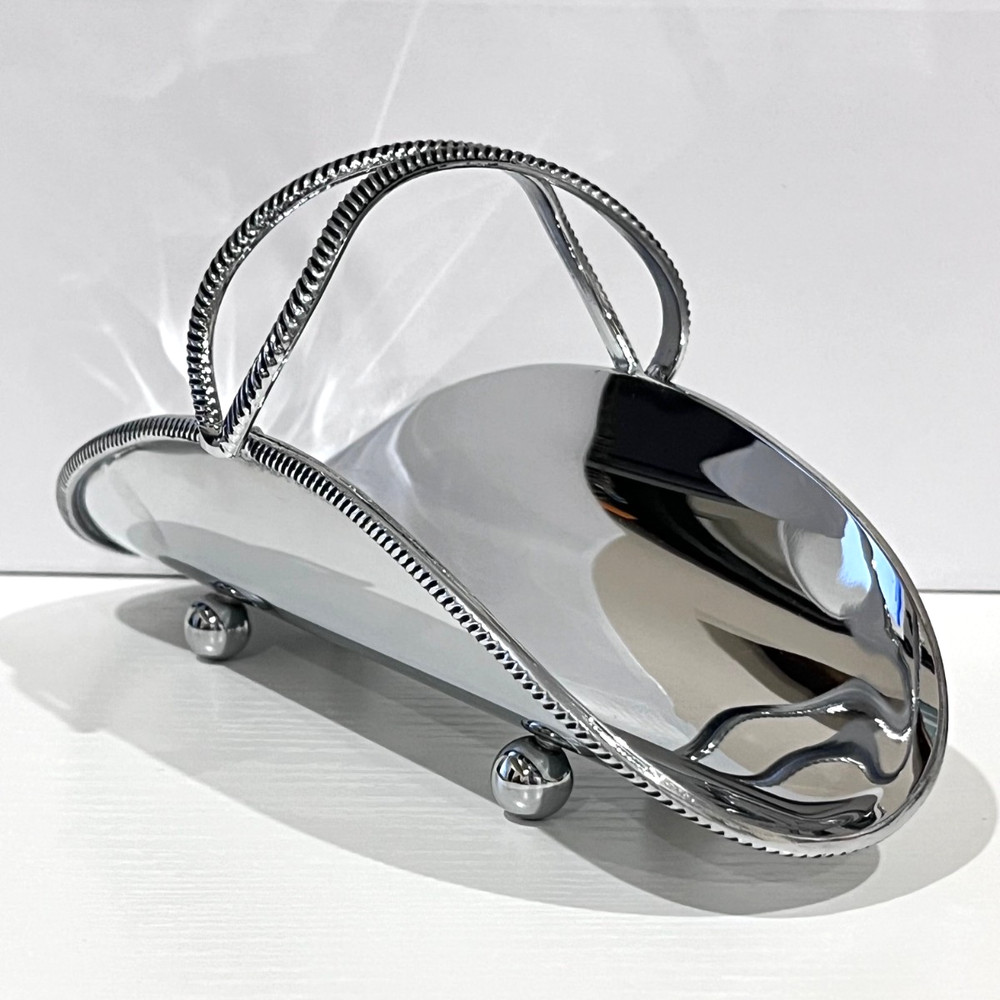 Silver Plated Art Deco GSA Footed Basket Godinger Silver Vintage Silversmith