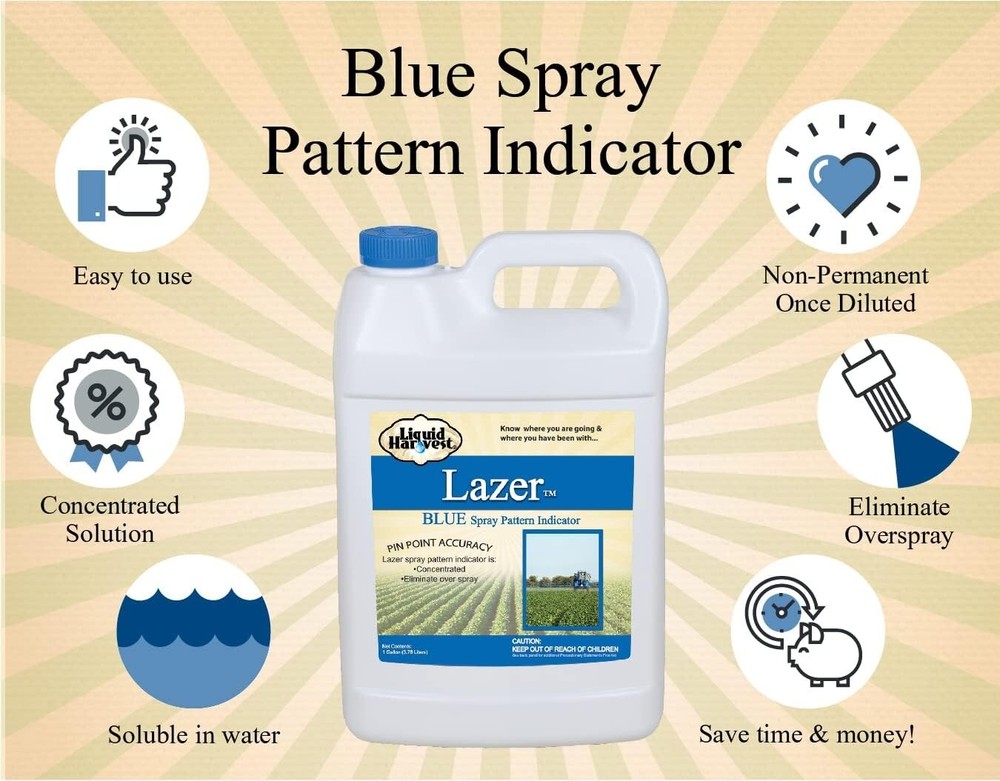 Lazer Blue Concentrated Spray Pattern Indicator - 1 Gallon 128 Ounces - Perfe...