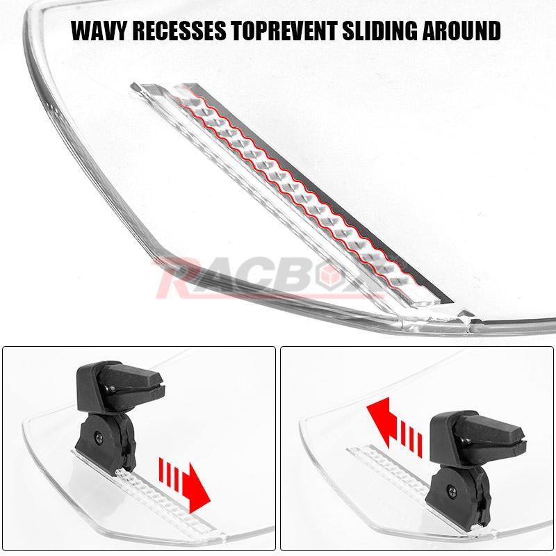 Universal Motorcycle Windshield Wind Screen Deflector Extension Spoiler Clip On