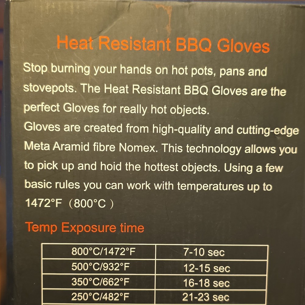 BBQ Gloves Heat Resistant Reusable Black Red