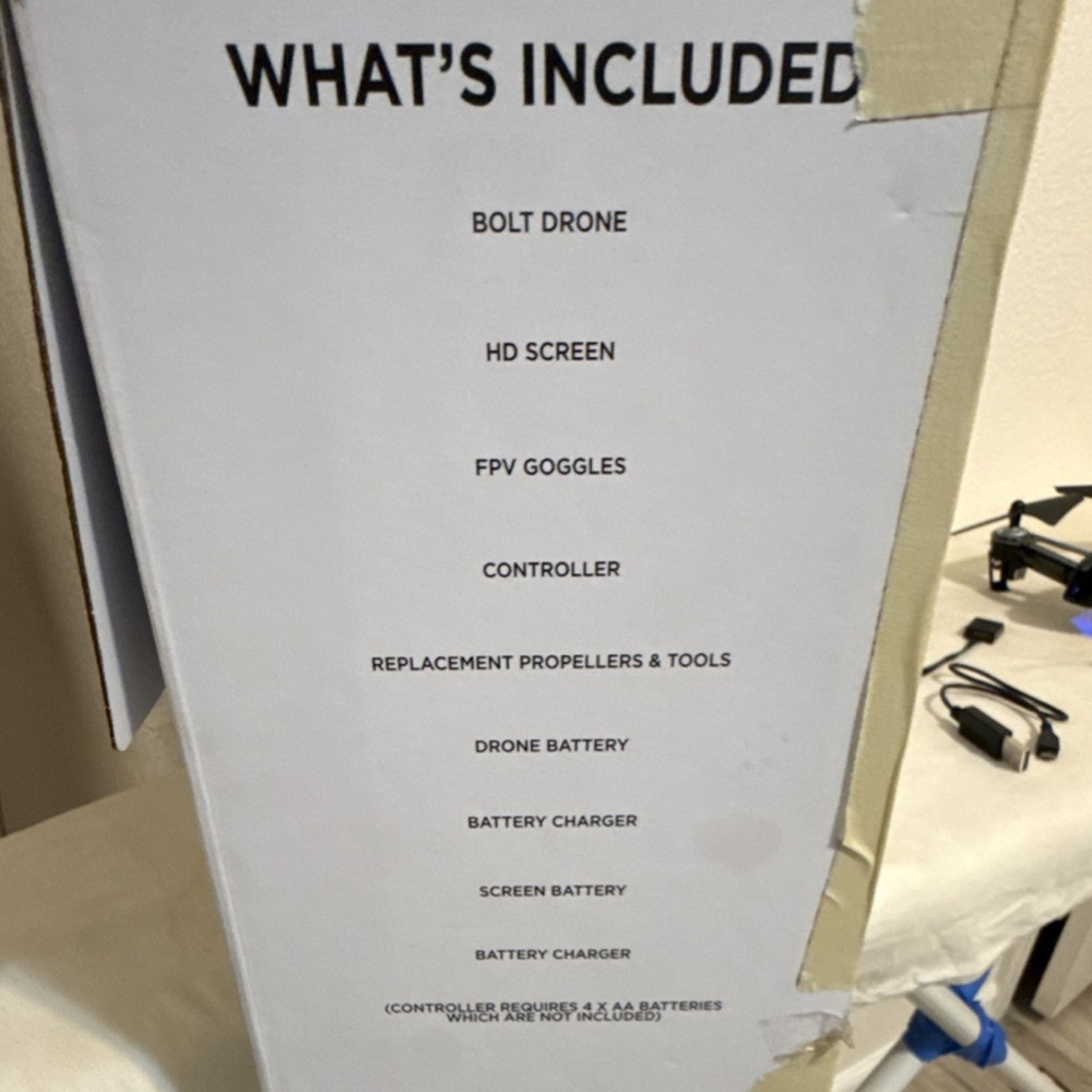 BOLT Quadcopter Drone with HD Screen, Camera, Controller, Battery, Propellers