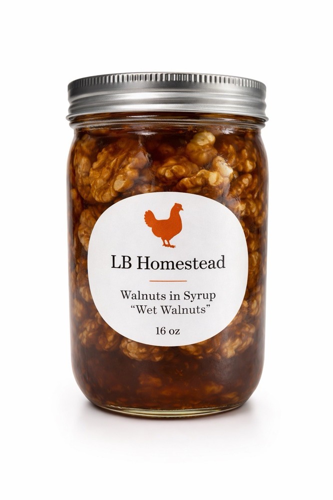 Walnuts In Syrup “Wet Walnuts”.  16 oz