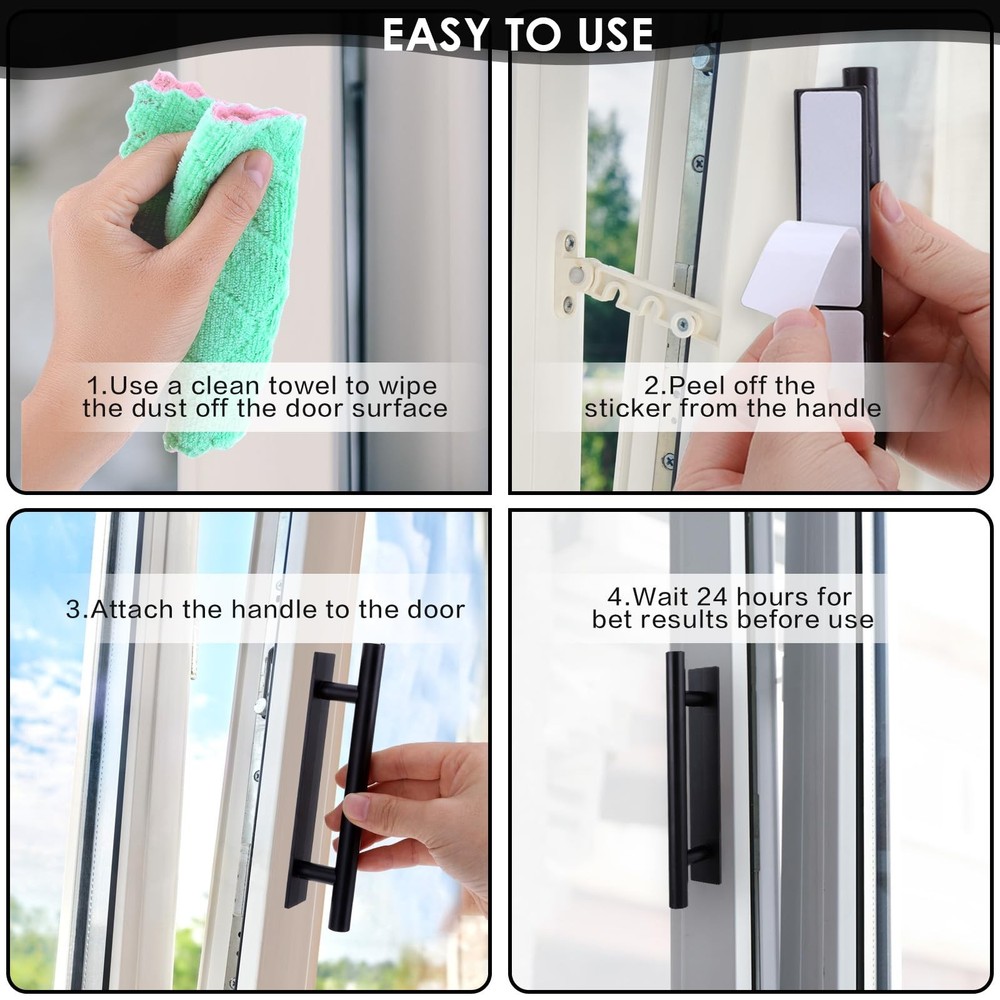 8 Pack Adhesive Cabinet Handles Pulls, Self Adhesive Drawer Pulls Stick Door