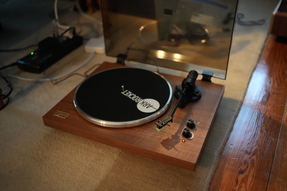 Arkrocket Cassini Bluetooth Vinyl Record Player Turntable with TWO Speakers
