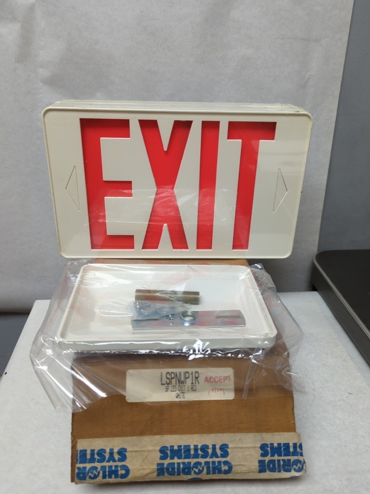 CHLORIDE SYSTEMSLSPNWP1R,SP LED EXIT 1 RED/WHITE PLASTIC EXIT SIGN NOS