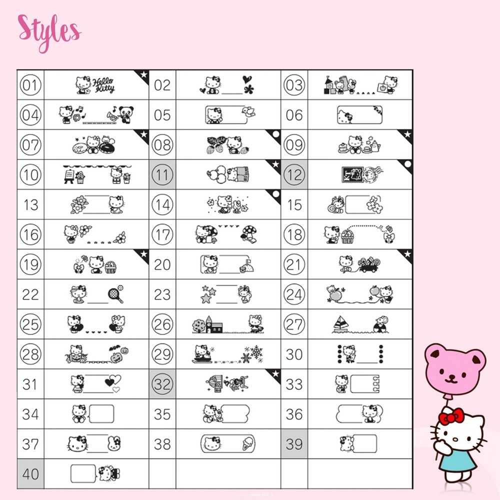 10 Hello Kitty Personalized Labels in KT label