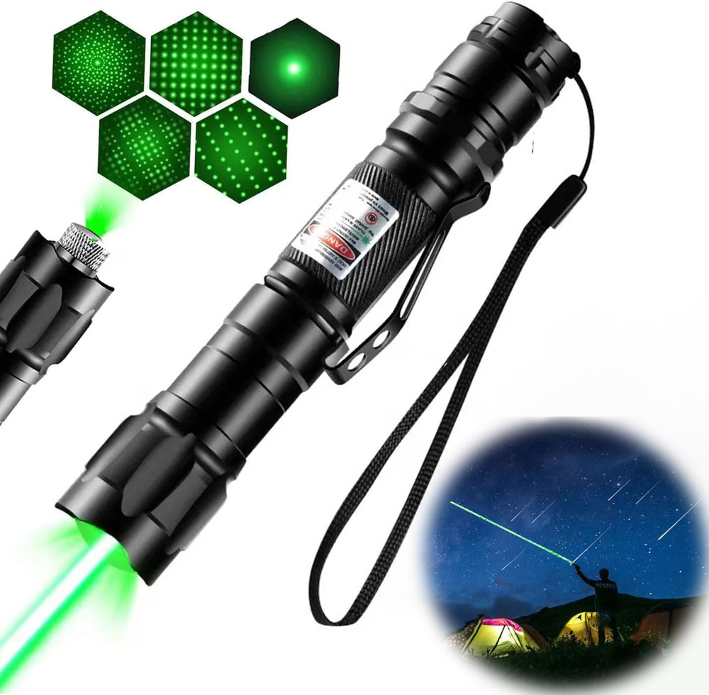 Rechargeable Green Laser Pointer - High Power, Long Range Laser with One-Touch S