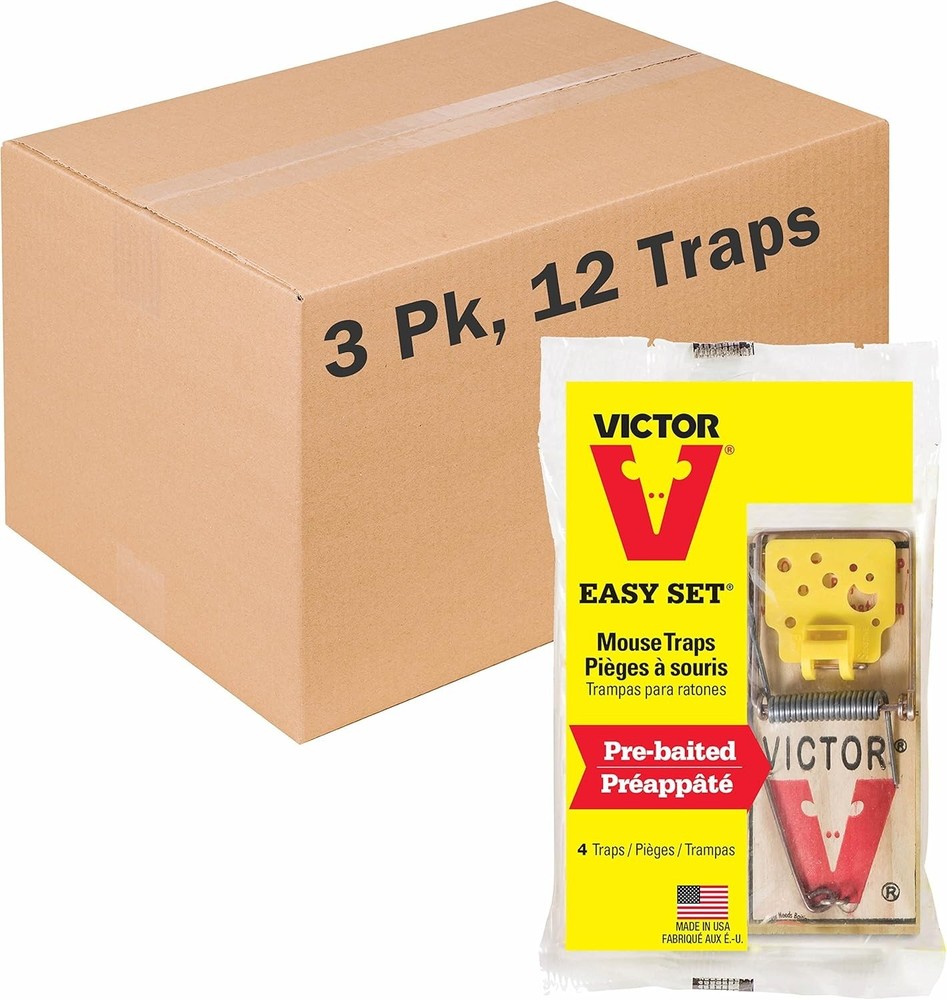 Set Wooden Snap Trap - 12 Pack