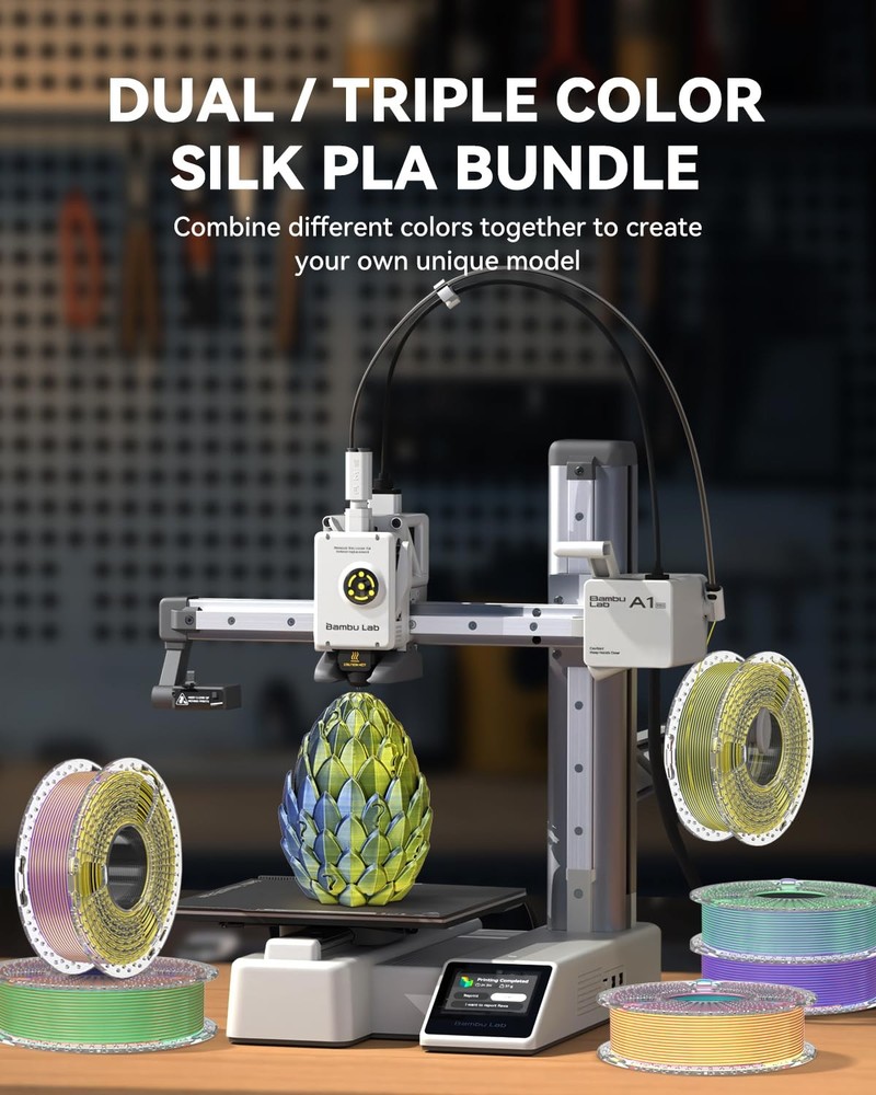 3D Printer Filament Bundle, Individually Vacuum Packed, Quadruple Color Silk ...