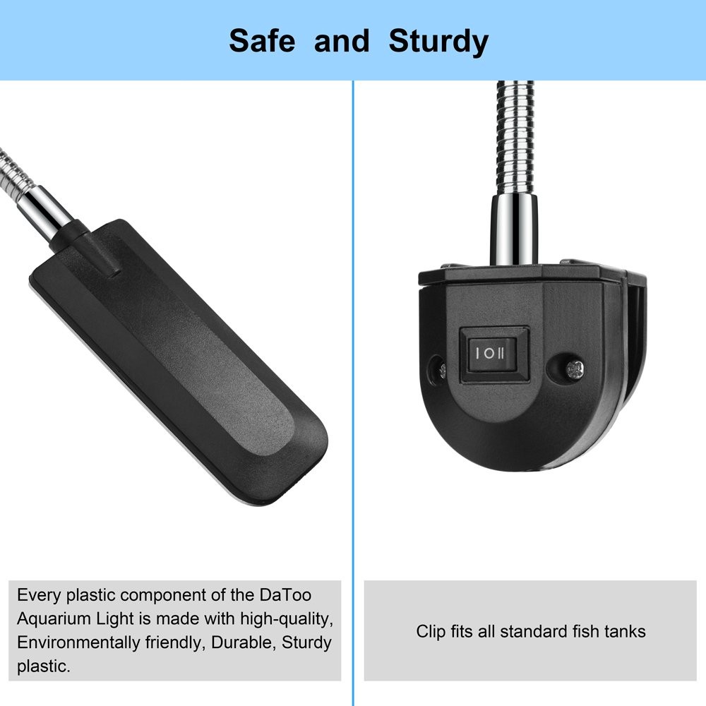 DaToo Aquarium Light Small LED 1.5W (Without Timer & Dimmer), Silver/Black