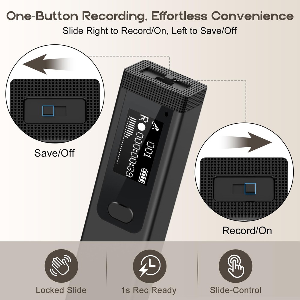 Mini Digital Voice Recorder - 1536Kbps Activated with Noise...