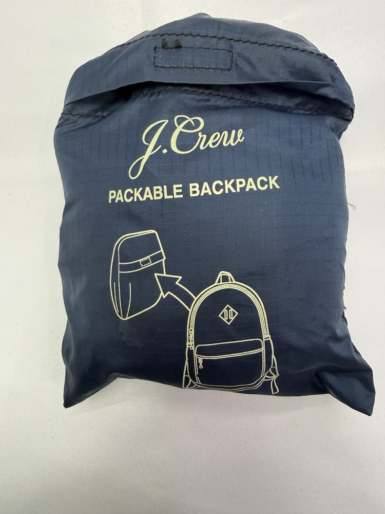 J. Crew Navy Lightweight Backpack Packable for Travel Hiking