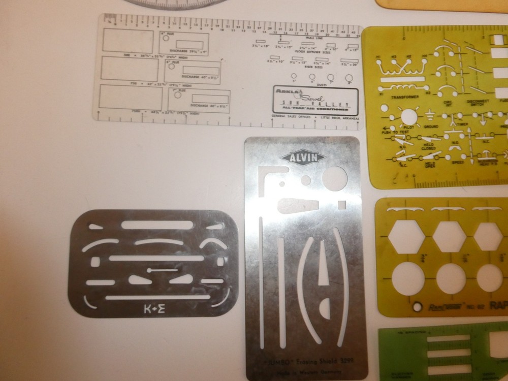 VTG Lot 25 Architectural Engineer Engineering Drafting Templates Tools Stencils
