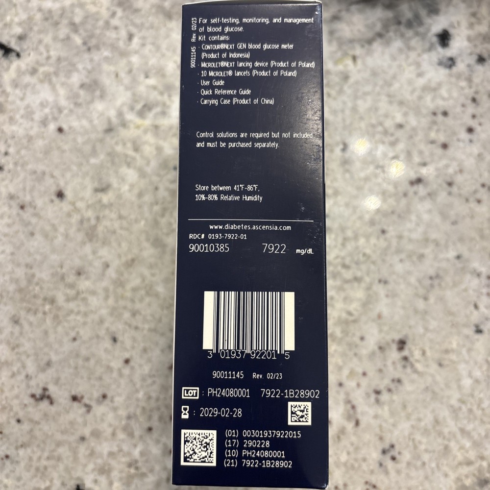 Contour Next Gen Blood Glucose System Exp 2029