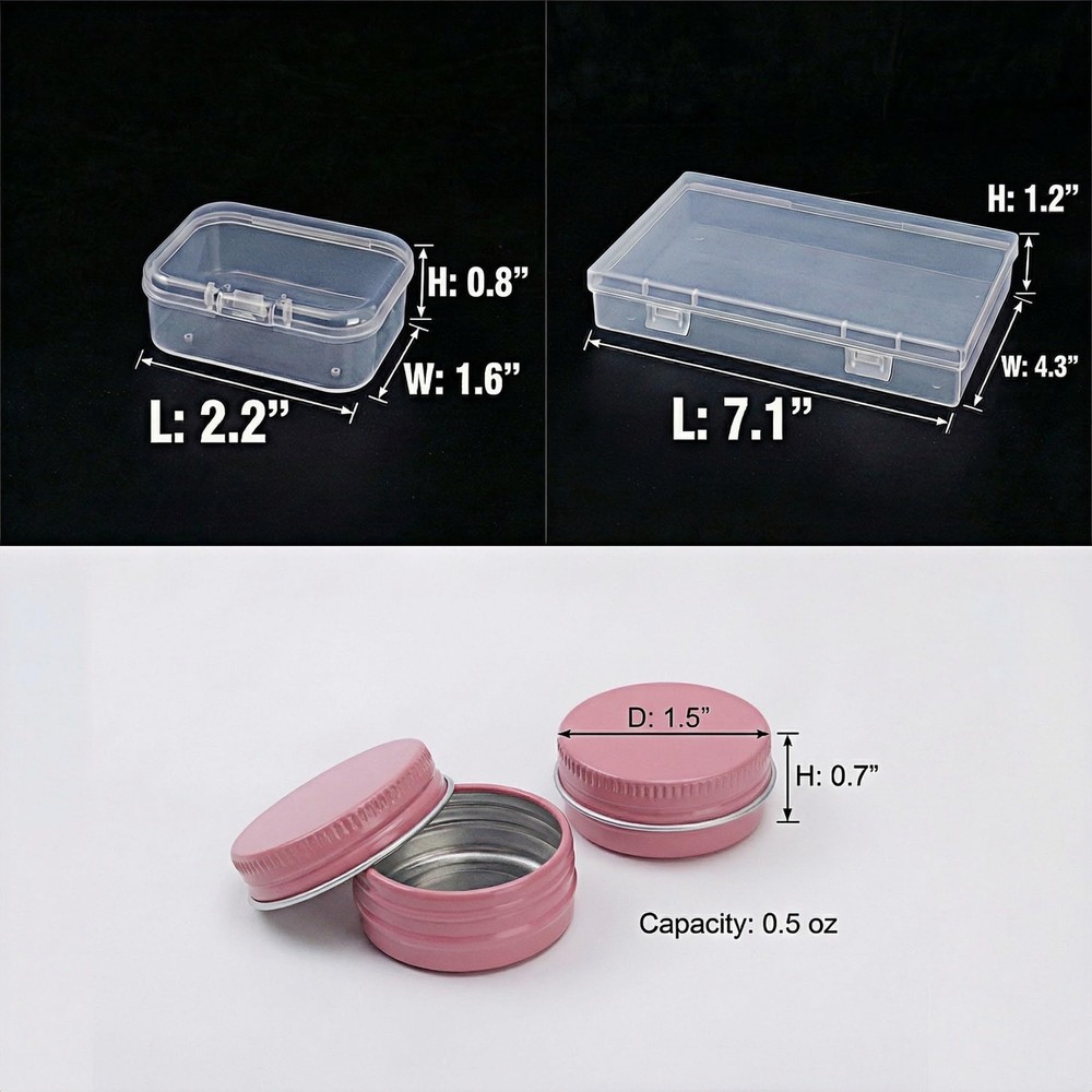 Mixed Storage System,2-Pack Outer Cases with 7 Plastic Boxes & 8 Aluminum Tin...