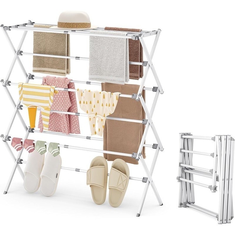 Expandable Foldable Clothes Drying Rack Indoor Outdoor Laundry Easy Assembly New