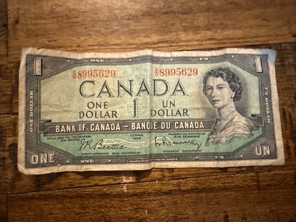 🇨🇦 1954 Canada $1 Dollar Bill Banknote Devil’s Head ?