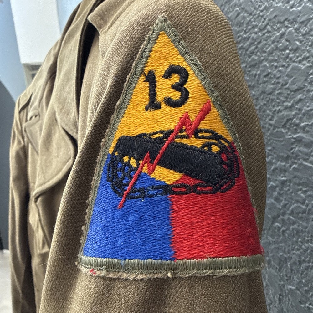 VTG WWII US Army Air Force Wool Field Jacket 36s Training Command Patch 13th Arm