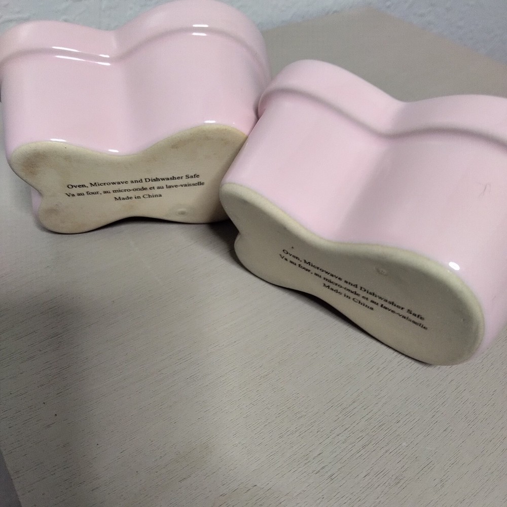 Pink Rabbit Shaped Baking Casserole Dishes - Easter - Bunny Ramekins