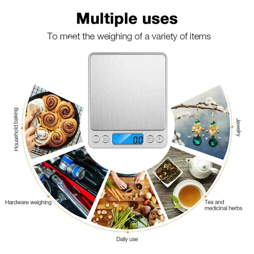 Digital Kitchen Scale 2000g / 0.1g Mini Pocket Jewelry Scale
