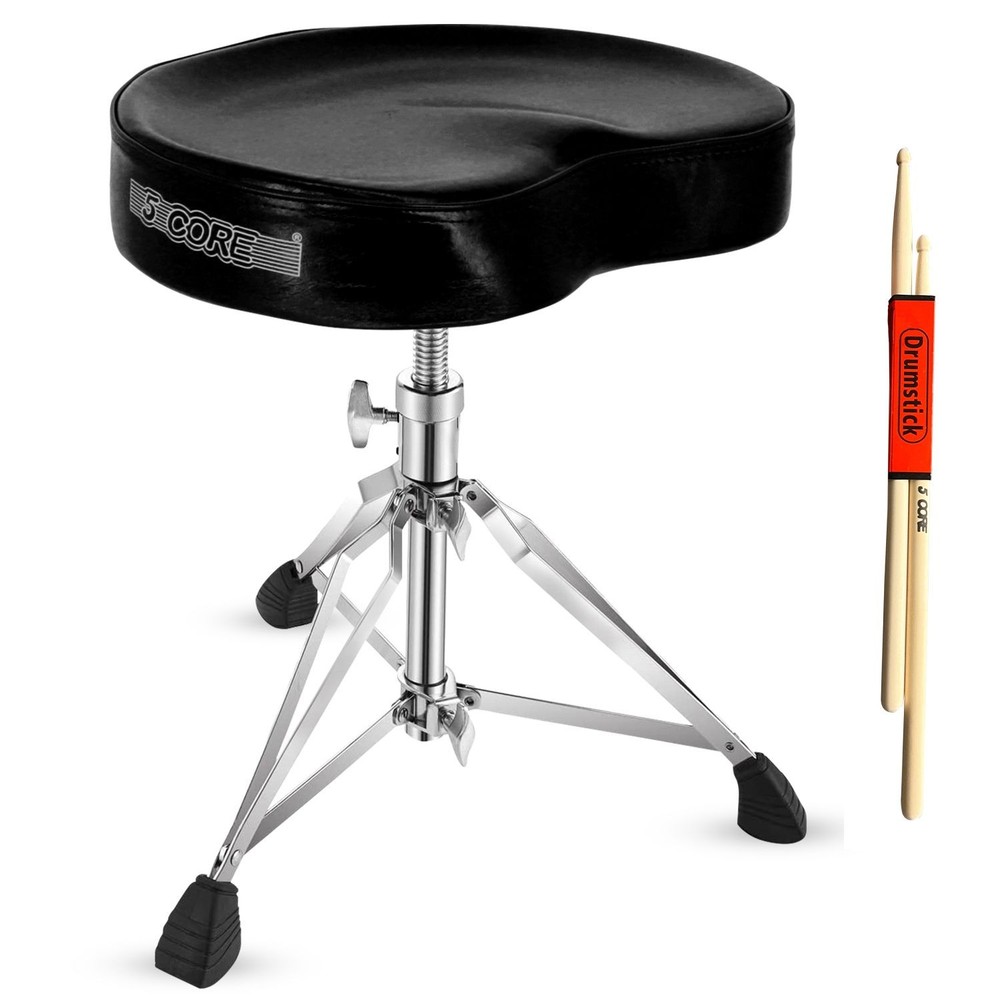 Drum Throne Saddle Stool Adj Heavy Duty Black